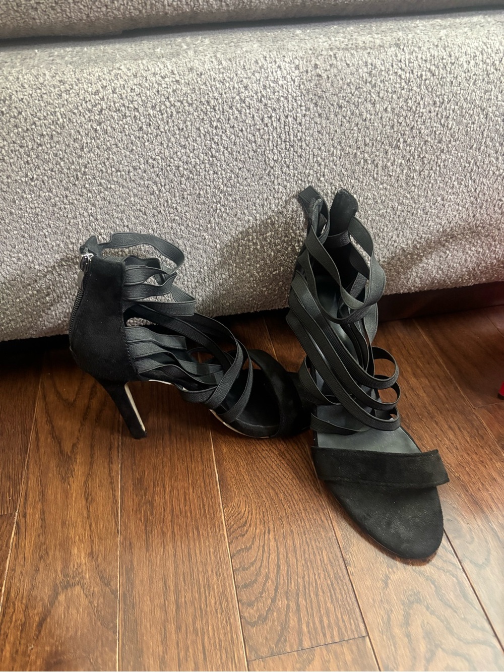 Women’s Black Strappy High Heel Sandals